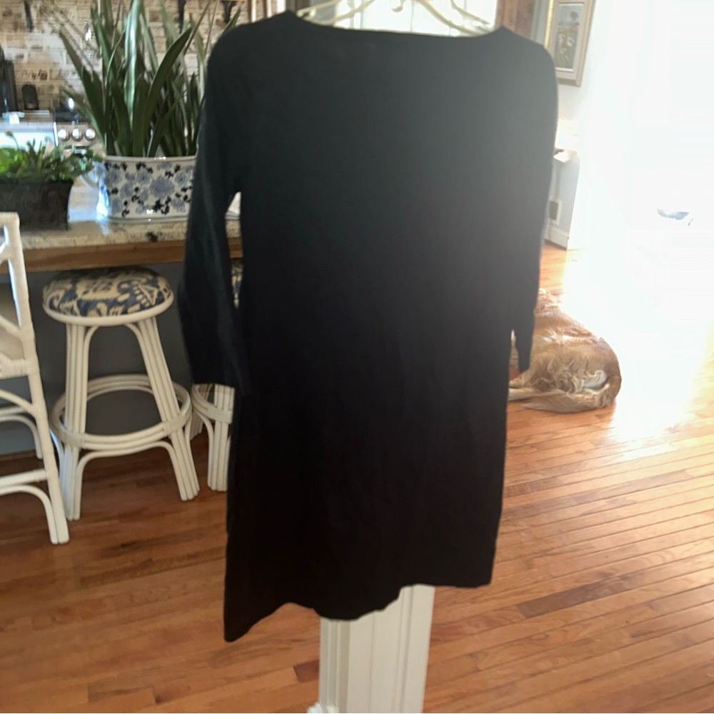 Garnet Hill Classic Black Long Sleeve Dress